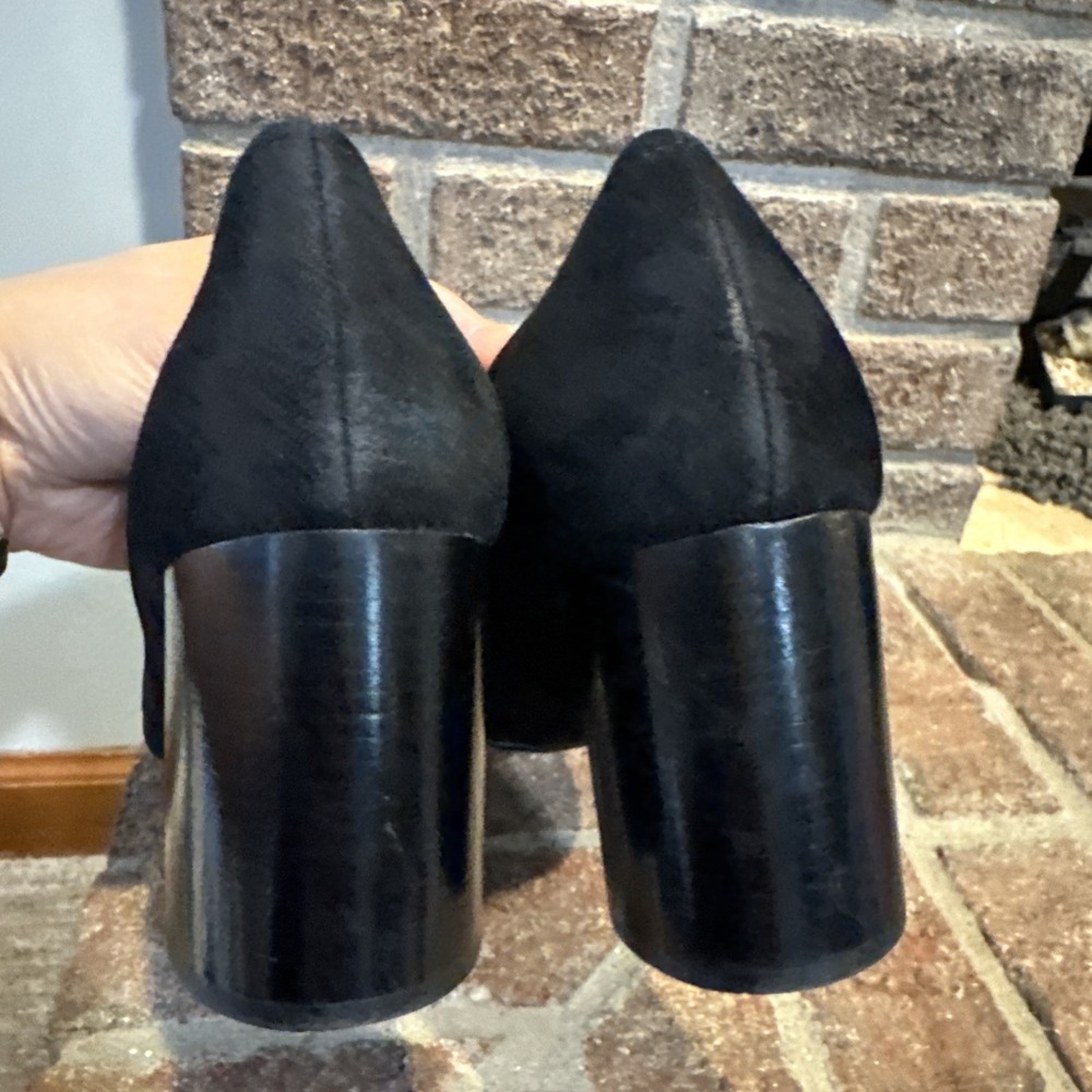 Cole Haan Nella Black Seude Slip On Block Heel  Pumps  Sz8B #0200‎ - Picture 4 of 16